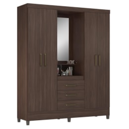 Guarda Roupa Capelinha Pérsia 4 Portas Café Touch com Espelho - Demóbile Guarda Roupa Capelinha Pérsia 4 Portas Café Touch com Espelho - Demóbile