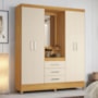 Guarda Roupa Capelinha Pérsia 4 Portas Cinamon Touch/Off White com Espelho - Demóbile