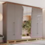 Guarda Roupa Casal 6 Portas Dubai Avelã/Nature - Móveis Henn