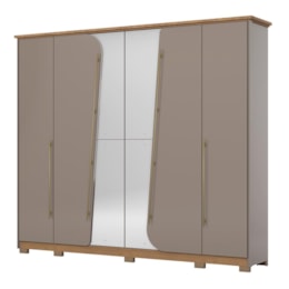 Guarda Roupa Casal 6 Portas Dubai Avelã/Nature - Móveis Henn