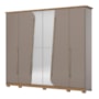 Guarda Roupa Casal 6 Portas Dubai Avelã/Nature - Móveis Henn