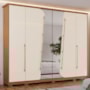 Guarda Roupa Casal 6 Portas Dubai Nature/Off White- Móveis Henn