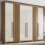 Guarda Roupa Casal 6 Portas Norton Nature/Off White - Móveis Henn