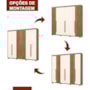 Guarda Roupa Casal 6 Portas Norton Nature/Off White - Móveis Henn
