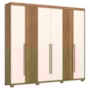 Guarda Roupa Casal 6 Portas Norton Nature/Off White - Móveis Henn