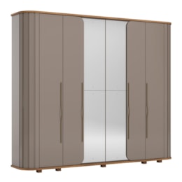 Guarda Roupa Casal 6 Portas Premium Avelã/Nature - Móveis Henn