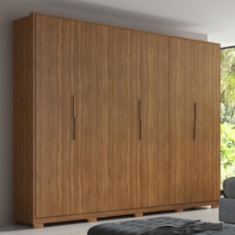 Guarda Roupa Casal Atrice 6 Portas Amêndola Touch com Pés - Demartêz Guarda Roupa Casal Atrice 6 Portas Amêndola Touch com Pés - Demartêz