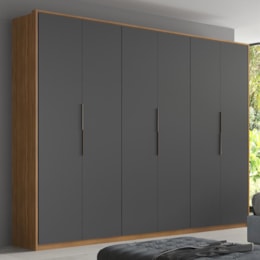 Guarda Roupa Casal Atrice 6 Portas Amêndola Touch/Grafito - Demartêz Guarda Roupa Casal Atrice 6 Portas Amêndola Touch/Grafito - Demartêz