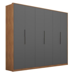 Guarda Roupa Casal Atrice 6 Portas Amêndola Touch/Grafito - Demartêz Guarda Roupa Casal Atrice 6 Portas Amêndola Touch/Grafito - Demartêz