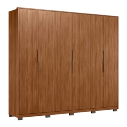 Guarda Roupa Casal Atrice 6 Portas Nogueira Touch com Pés - Demartêz Guarda Roupa Casal Atrice 6 Portas Nogueira Touch com Pés - Demartêz