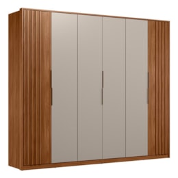 Guarda Roupa Casal Atrice Ripado 6 Portas Nogueira Touch/Nude Prime TX - Demartêz Guarda Roupa Casal Atrice Ripado 6 Portas Nogueira Touch/Nude Prime TX - Demartêz