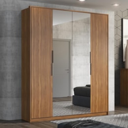 Guarda Roupa Casal Attore 4 Portas Amêndola com 2 Espelhos - Demartêz Guarda Roupa Casal Attore 4 Portas Amêndola com 2 Espelhos - Demartêz