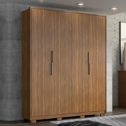 Guarda Roupa Casal Attore 4 Portas Amêndola com Pés - Demartêz Guarda Roupa Casal Attore 4 Portas Amêndola com Pés - Demartêz