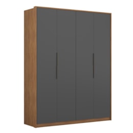 Guarda Roupa Casal Attore 4 Portas Amêndola/Grafito - Demartêz Guarda Roupa Casal Attore 4 Portas Amêndola/Grafito - Demartêz