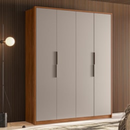 Guarda Roupa Casal Attore 4 Portas Nogueira/Nude Prime TX - Demartêz Guarda Roupa Casal Attore 4 Portas Nogueira/Nude Prime TX - Demartêz