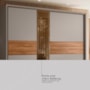 Guarda Roupa Casal Authentic 2 Portas Deslizantes Nogueira/Nude Prime TX com Vidro Reflecta - Demartêz