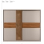 Guarda Roupa Casal Authentic 2 Portas Deslizantes Nogueira/Nude Prime TX com Vidro Reflecta - Demartêz