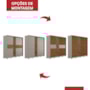 Guarda Roupa Casal Authentic 2 Portas Deslizantes Nogueira/Nude Prime TX com Vidro Reflecta e Pés - Demartêz 