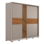 Guarda Roupa Casal Authentic 2 Portas Deslizantes Nogueira/Nude Prime TX com Vidro Reflecta e Pés - Demartêz 
