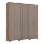 Guarda Roupa Casal Ávila 6 Portas 4 Gavetas Nature/Avelã - Móveis Henn