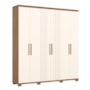 Guarda Roupa Casal Ávila 6 Portas 4 Gavetas Nature/Off White - Móveis Henn