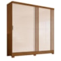 Guarda Roupa Casal B352 Ripado 2 Portas Deslizantes Nature/Off White - Móveis Briz 