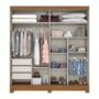Guarda Roupa Casal B352 Ripado 2 Portas Deslizantes Nature/Off White - Móveis Briz 