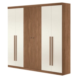 Guarda Roupa Casal Buriti Ripado 6 Portas Jatobá/Areia - Santos Andirá Guarda Roupa Casal Buriti Ripado 6 Portas Jatobá/Areia - Santos Andirá