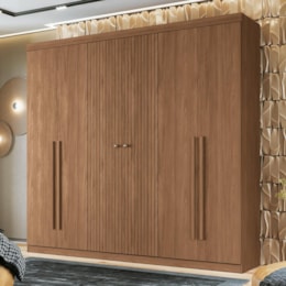 Guarda Roupa Casal Buriti Ripado 6 Portas Jatobá - Santos Andirá Guarda Roupa Casal Buriti Ripado 6 Portas Jatobá - Santos Andirá