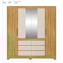 Guarda Roupa Casal Cádis 4 Portas Cinamon Touch/Off White com Espelho - Demóbile