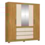 Guarda Roupa Casal Cádis 4 Portas Cinamon Touch/Off White com Espelho - Demóbile