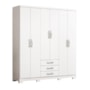 Guarda Roupa Casal Caju 6 Portas e 3 Gavetas Branco - Móveis Henn
