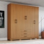 Guarda Roupa Casal Caju 6 Portas e 3 Gavetas Cinamomo - Móveis Henn