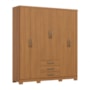 Guarda Roupa Casal Caju 6 Portas e 3 Gavetas Cinamomo - Móveis Henn