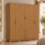 Guarda Roupa Casal Caju 6 Portas e 3 Gavetas Cinamomo - Móveis Henn