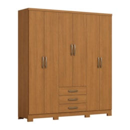 Guarda Roupa Casal Caju 6 Portas e 3 Gavetas Cinamomo - Móveis Henn