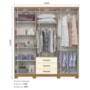 Guarda Roupa Casal Caju 6 Portas e 3 Gavetas Cinamomo/Off White - Móveis Henn