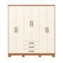 Guarda Roupa Casal Caju 6 Portas e 3 Gavetas Cinamomo/Off White - Móveis Henn