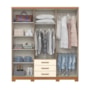 Guarda Roupa Casal Caju 6 Portas e 3 Gavetas Cinamomo/Off White - Móveis Henn