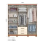 Guarda Roupa Casal Caju 6 Portas e 3 Gavetas Cinamomo/Off White - Móveis Henn
