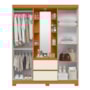 Guarda Roupa Casal Capelinha Olímpia 4 Portas e 2 Gavetas com Espelho Cinamomo/Off White - Móveis Albatroz