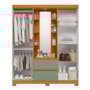 Guarda Roupa Casal Capelinha Olímpia 4 Portas e 2 Gavetas com Espelho Cinamomo/Sálvia - Móveis Albatroz