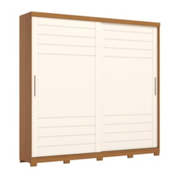 Guarda Roupa Casal Cayman 2 Portas Deslizantes Cinamomo/Off White - Henn