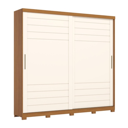 Guarda Roupa Casal Cayman 2 Portas Deslizantes Cinamomo/Off White - Móveis Henn