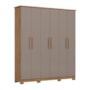 Guarda Roupa Casal Cover 6 Portas Nature/Avelã - Móveis Henn