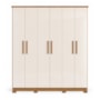 Guarda Roupa Casal Cover 6 Portas Off White/Nature - Móveis Henn