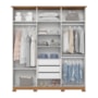 Guarda Roupa Casal Cover 6 Portas Off White/Nature - Móveis Henn