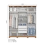 Guarda Roupa Casal Cover 6 Portas Off White/Nature - Móveis Henn