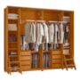 Guarda Roupa Casal Dalí Ripado 2 Portas Deslizantes Cinamomo/Off White com 4 Espelhos - Madetec