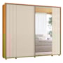 Guarda Roupa Casal Dalí Ripado 2 Portas Deslizantes Cinamomo/Off White com 4 Espelhos - Madetec
